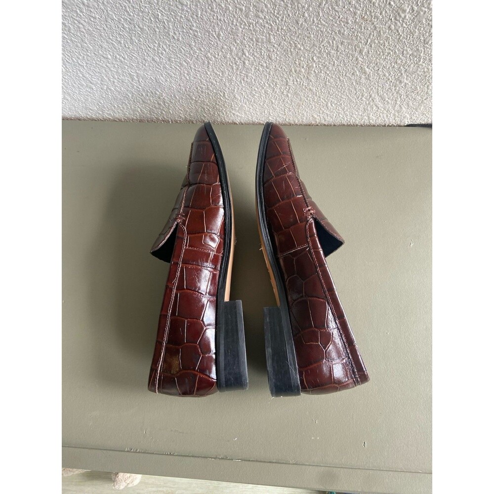 J. Crew || Maison Loafers In Croc-embossed Italian Leather Brown - Picture 11 of 12